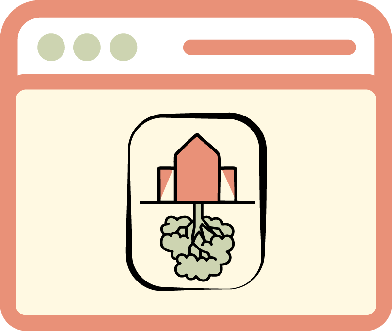 Icon that displays website design